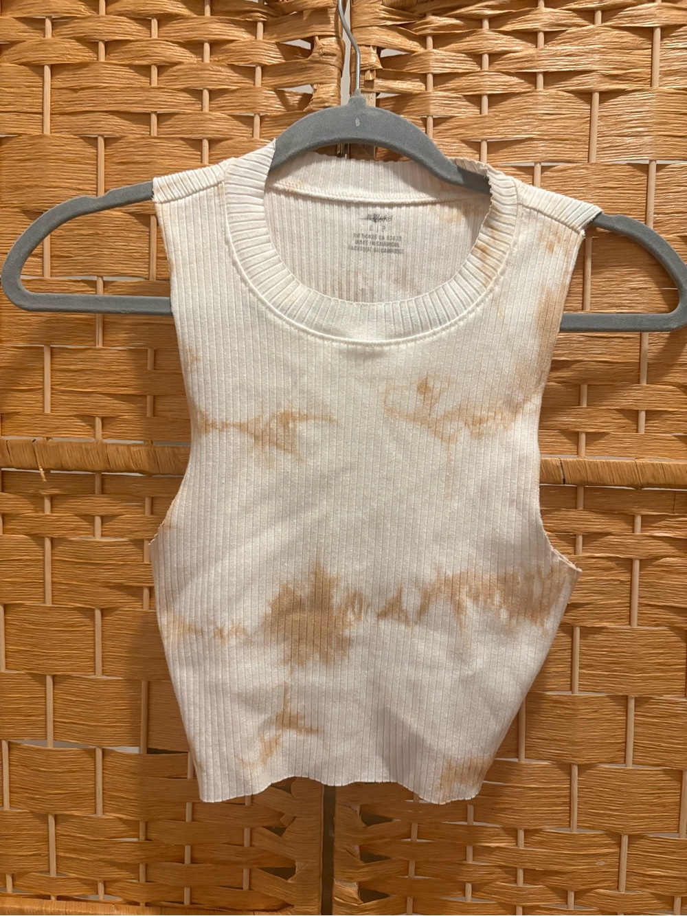 Aerie Size S Women’s Cream Tie-Dye Ribbed Tank Top